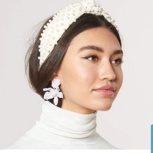 Ivory woven pearl head band